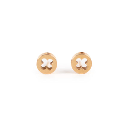 Louis Vuitton Fleur Stud Earrings Pink Gold - photo 1