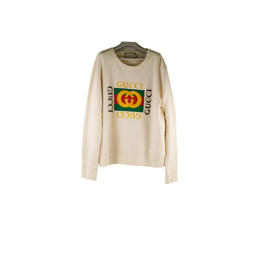 Gucci Cotton Jersey Sweatshirt Cream Size M - photo 1
