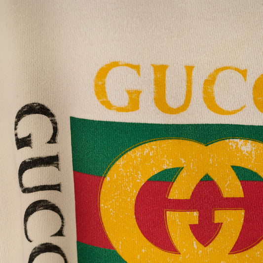 Gucci Cotton Jersey Sweatshirt Cream Size M - photo 2