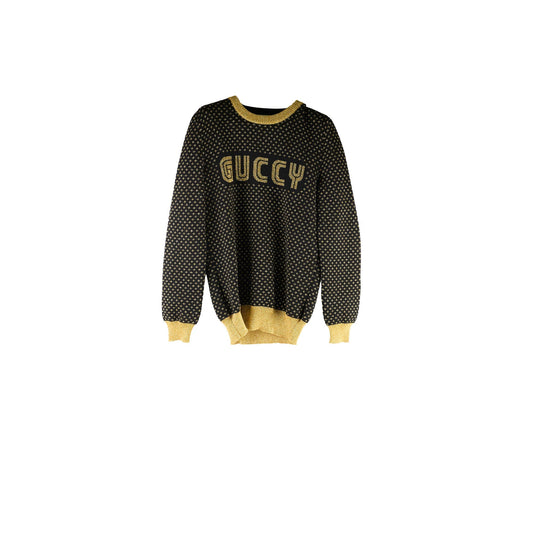 Gucci 'Guccy' Knit Wool Sweater Black/Gold Size M - photo 1