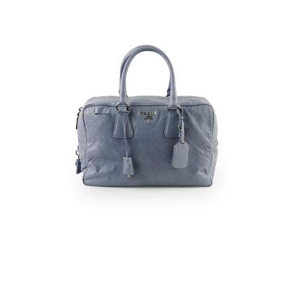 Prada Nappa Antique Bowling Bag Light Blue - photo 1
