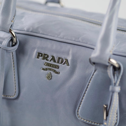 Prada Nappa Antique Bowling Bag Light Blue - photo 20