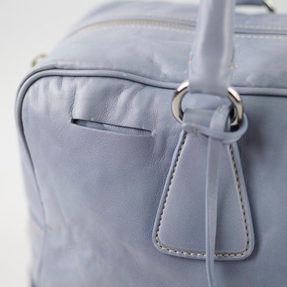 Prada Nappa Antique Bowling Bag Light Blue - photo 7