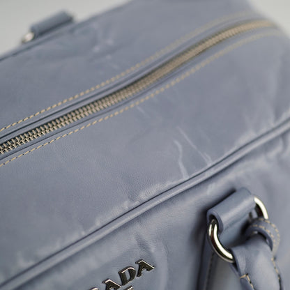 Prada Nappa Antique Bowling Bag Light Blue - photo 11