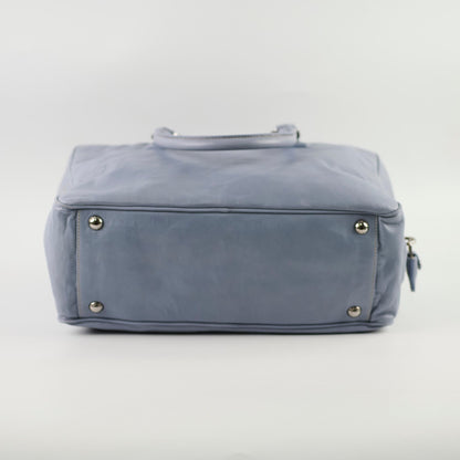 Prada Nappa Antique Bowling Bag Light Blue - photo 4