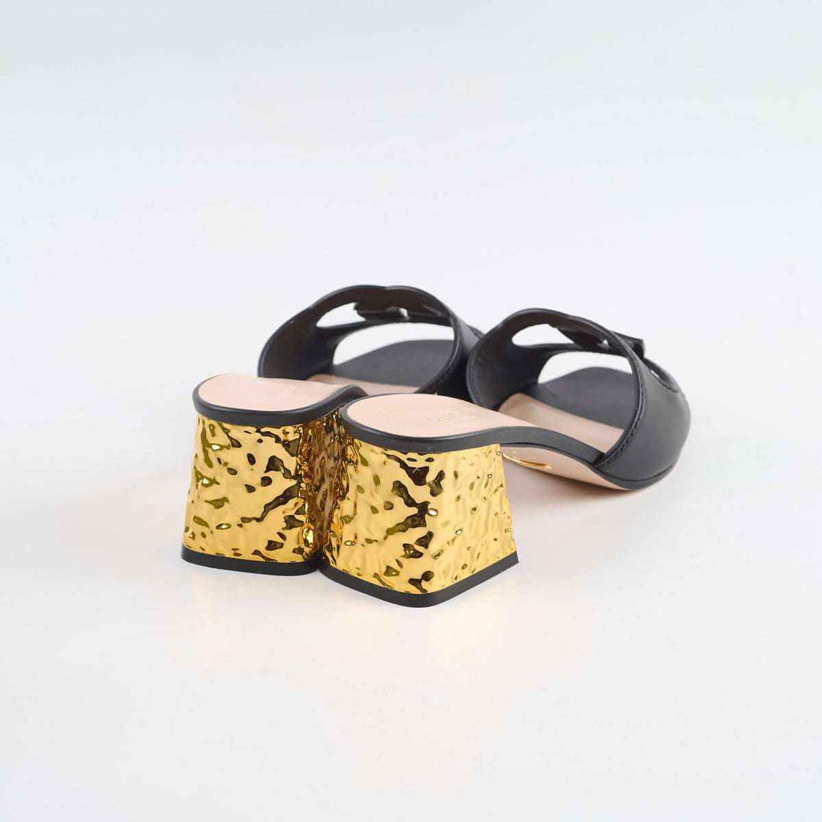 Gucci Interlocking G Leather Sandals Black size 39 - photo 3