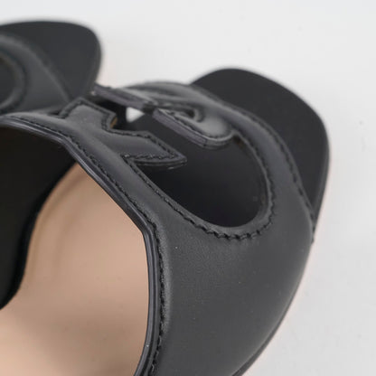 Gucci Interlocking G Leather Sandals Black size 39 - photo 7