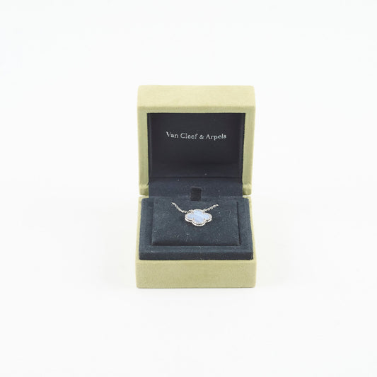 Van Cleef & Arpels Vintage Alhambra Chalcedony Necklace White Gold - photo 2