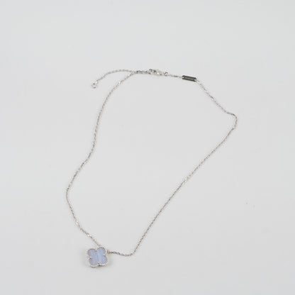 Van Cleef & Arpels Vintage Alhambra Chalcedony Necklace White Gold - photo 3