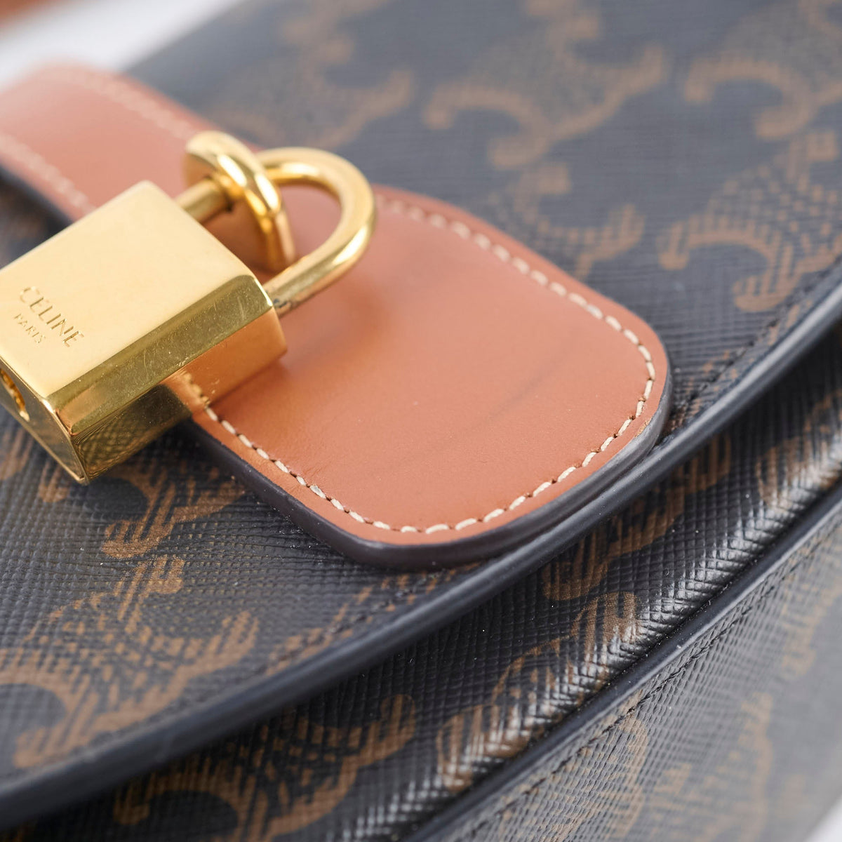 Celine Clutch on Strap Tabou Triomphe Bag Brown - photo 12