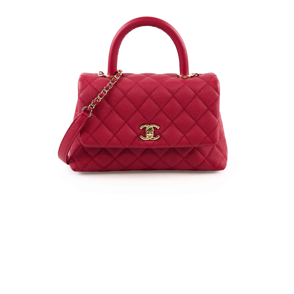 Chanel Coco Handle Small Caviar Raspberry Red/Pink (30 Series) - photo 1