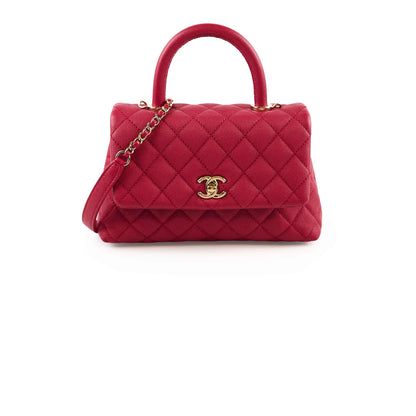 Chanel Coco Handle Small Caviar Raspberry Red/Pink (30 Series) - photo 1