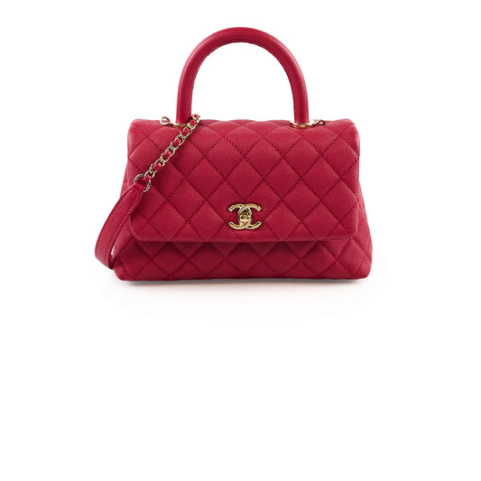 Chanel Coco Handle Small Caviar Raspberry Red/Pink (30 Series) - photo 1