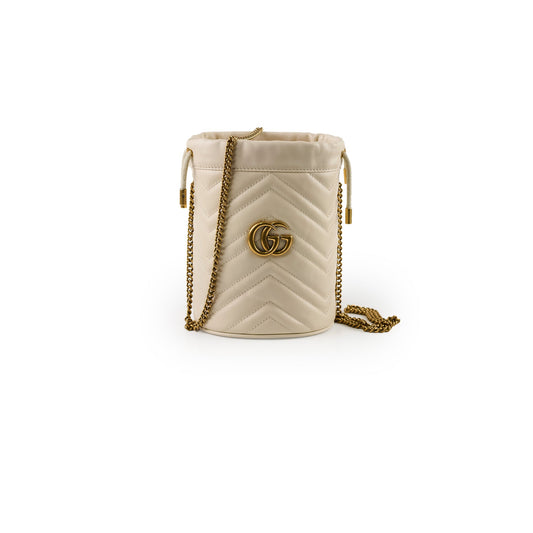 Gucci Marmont Mini Bucket Bag White - photo 1