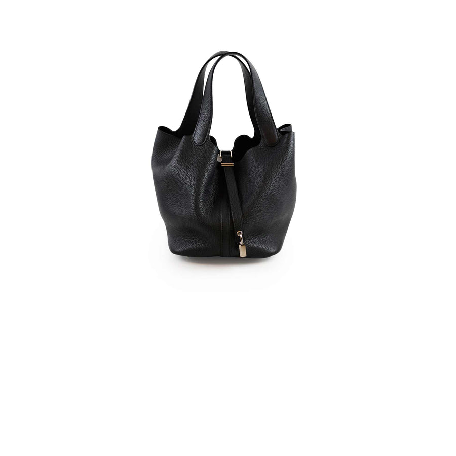 Hermes Picotin 22 Black PHW C Stamp - photo 1