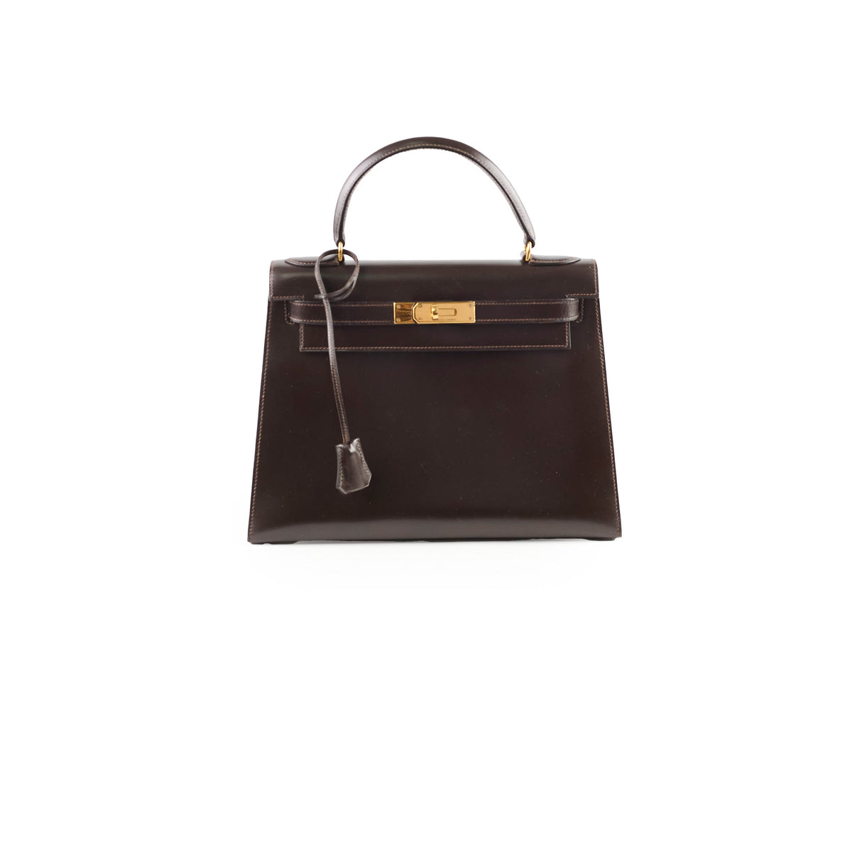 Hermes Kelly 28 Ebene Handbag Box Leather - J Circle Stamp - photo 1