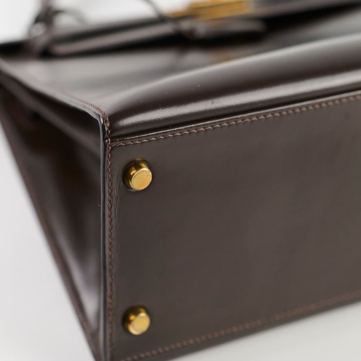 Hermes Kelly 28 Ebene Handbag Box Leather - J Circle Stamp - photo 9