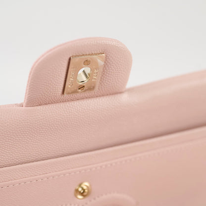 Chanel Medium/Large Caviar Double Classic Flap Pink - photo 8