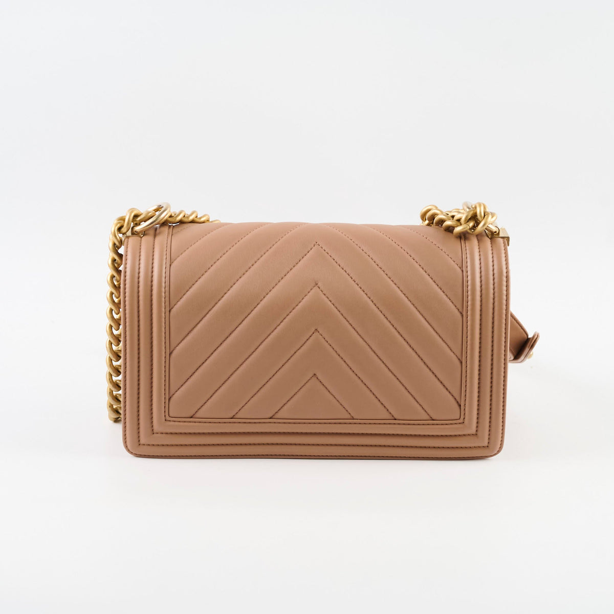 Chanel Medium Lambskin Chevron Old Boy Beige - photo 3