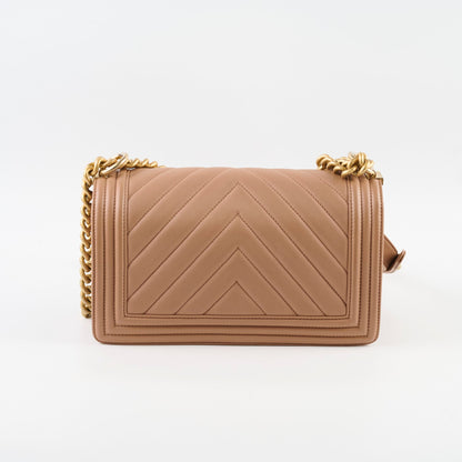 Chanel Medium Lambskin Chevron Old Boy Beige - photo 3