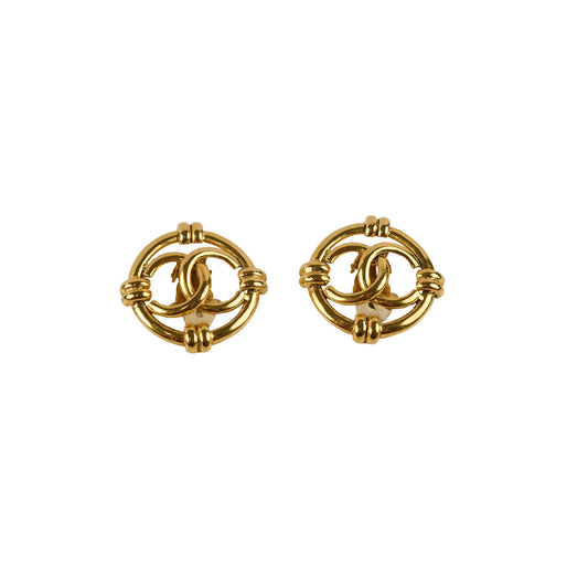 Chanel 24k Gold Plated Vintage Clip On Earrings (1995) - photo 1