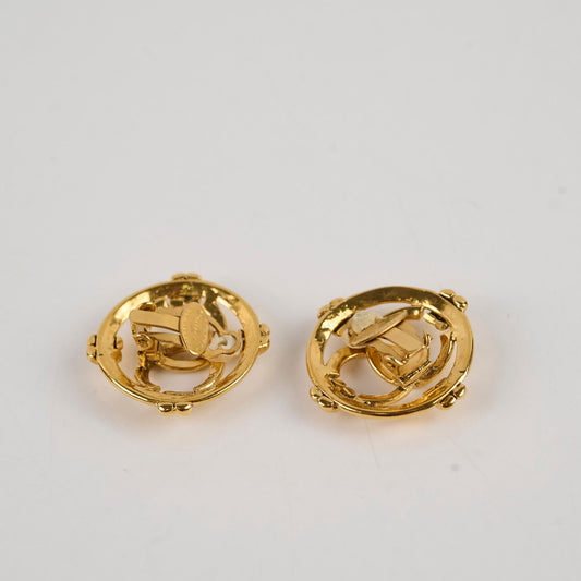 Chanel 24k Gold Plated Vintage Clip On Earrings (1995) - photo 2