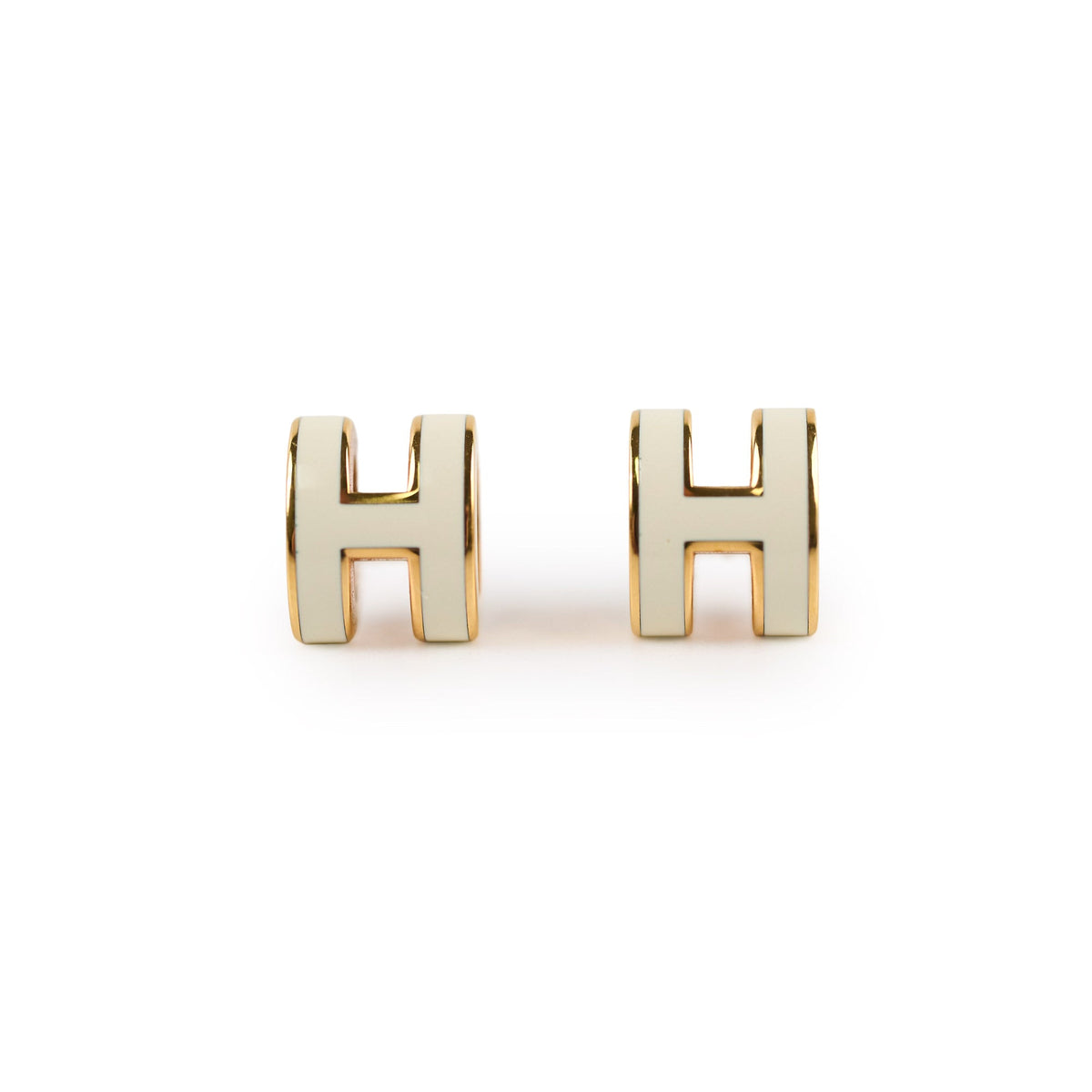 Hermes Mini Pop H Blanc Earrings - photo 1