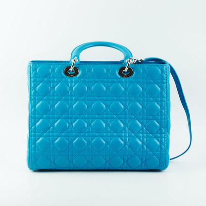 Dior Large Lady Dior Turquoise Cannage Lambskin - photo 2