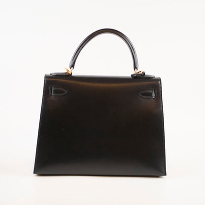 Hermes Kelly 28 Black Box Leather D Square Stamp - photo 3