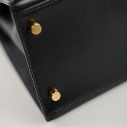 Hermes Kelly 28 Black Box Leather D Square Stamp - photo 8