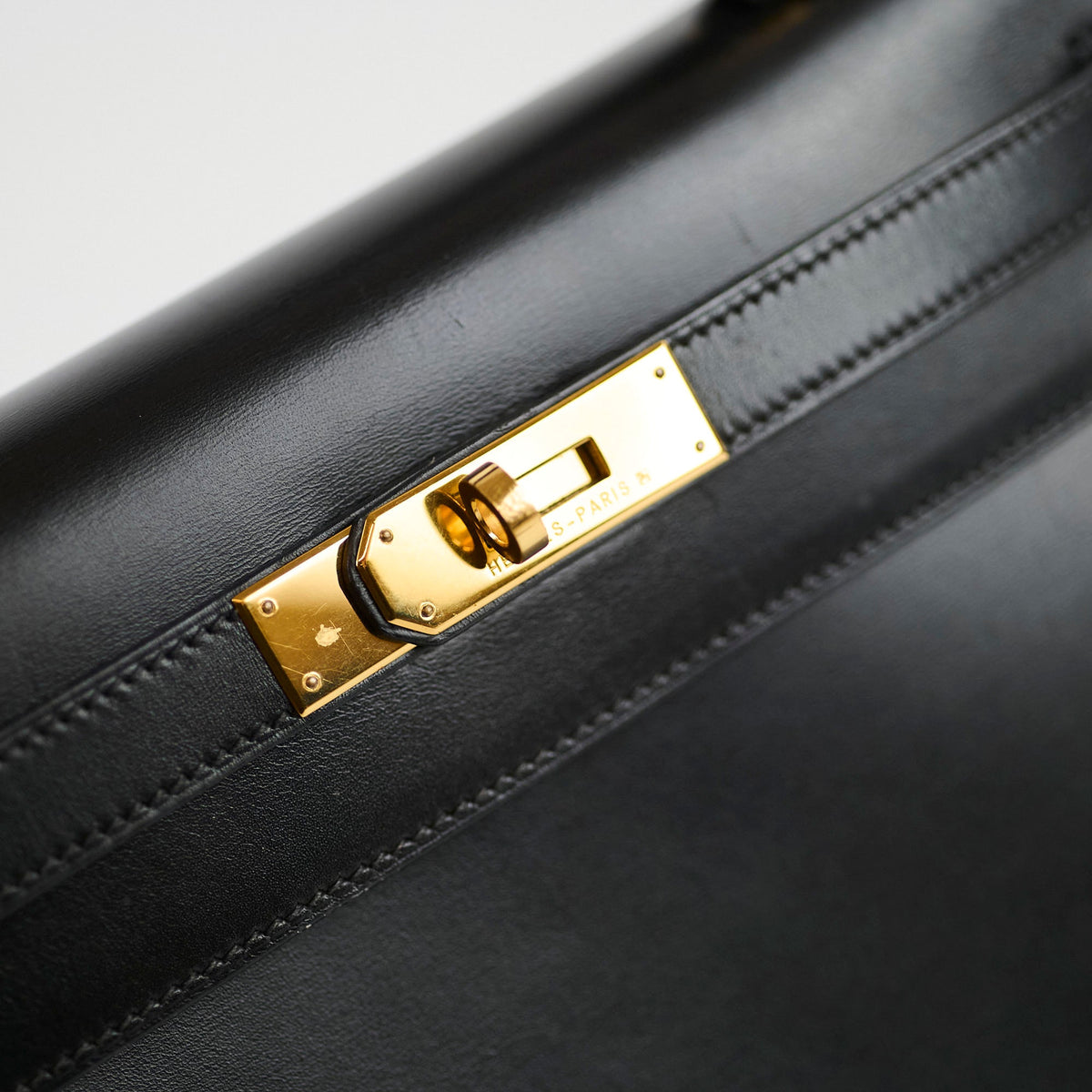 Hermes Kelly 28 Black Box Leather D Square Stamp - photo 13