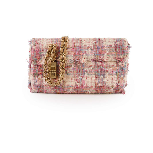 Chanel Tweed Pink Vertical Lock Reissue - photo 1