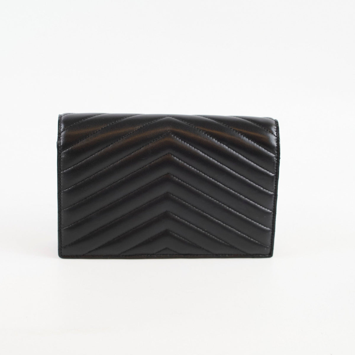 Saint Laurent Cassandre Envelope Wallet on Chain WOC Lambskin Black - photo 2
