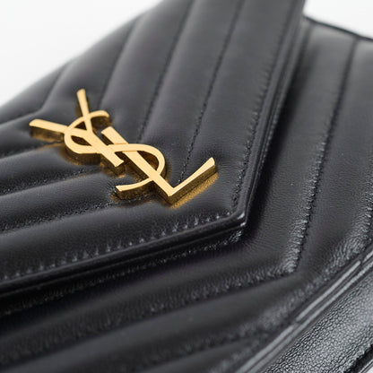 Saint Laurent Cassandre Envelope Wallet on Chain WOC Lambskin Black - photo 11