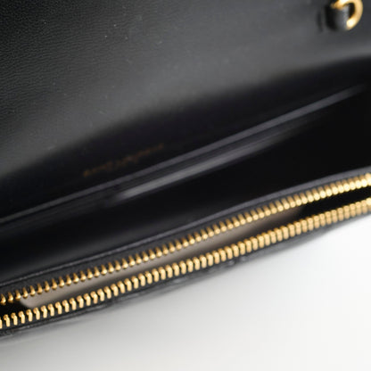 Saint Laurent Cassandre Envelope Wallet on Chain WOC Lambskin Black - photo 7