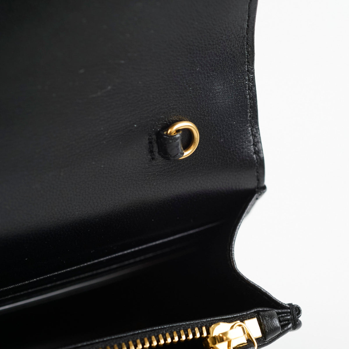 Saint Laurent Cassandre Envelope Wallet on Chain WOC Lambskin Black - photo 8