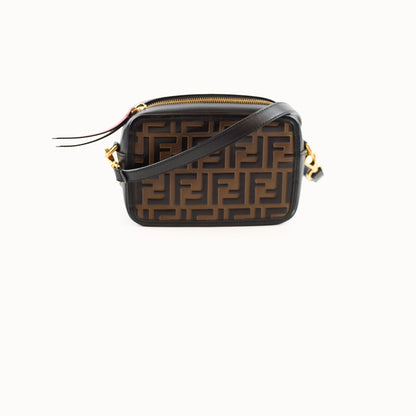 Fendi Mini Vitello Century 1974 Camera Bag FF Embossed Brown / Black - photo 1