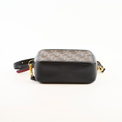 Fendi Mini Vitello Century 1974 Camera Bag FF Embossed Brown / Black - photo 3