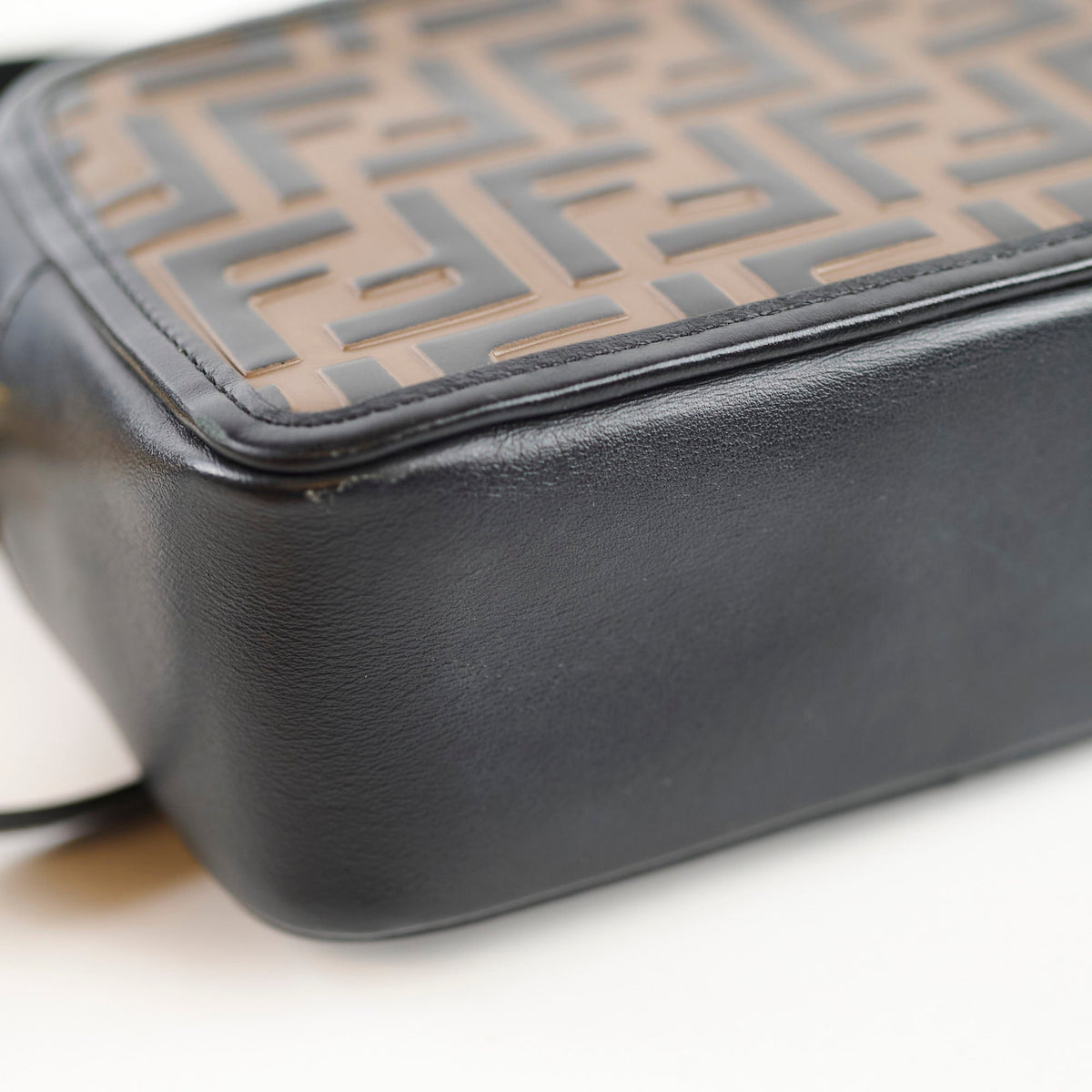 Fendi Mini Vitello Century 1974 Camera Bag FF Embossed Brown / Black - photo 8