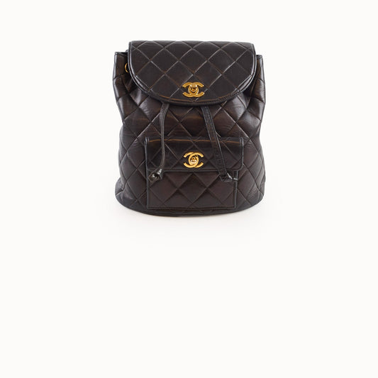 Chanel Duma Backpack 24K Gold Black Vintage - photo 1