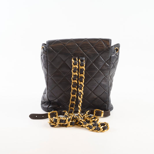 Chanel Duma Backpack 24K Gold Black Vintage - photo 2