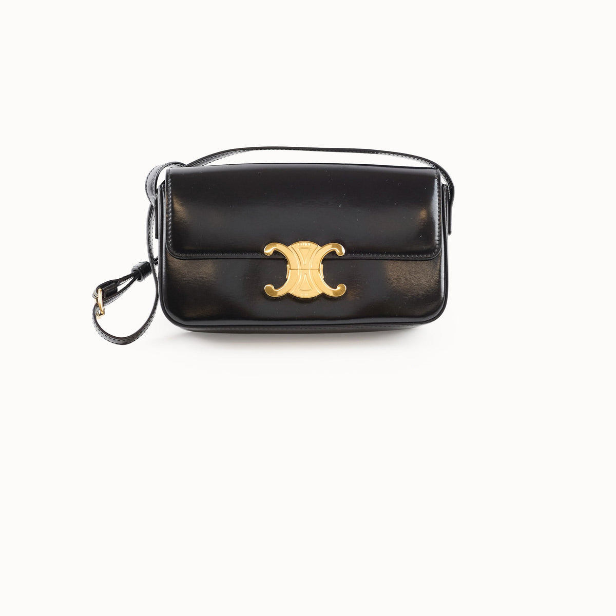 Celine Triomphe Shoulder Bag Leather Black - photo 1