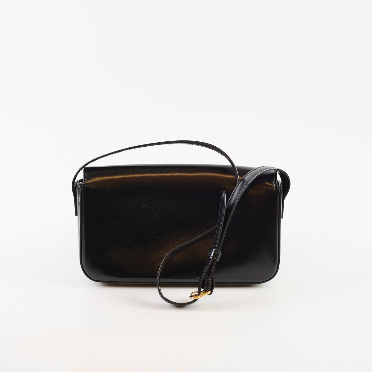 Celine Triomphe Shoulder Bag Leather Black - photo 2