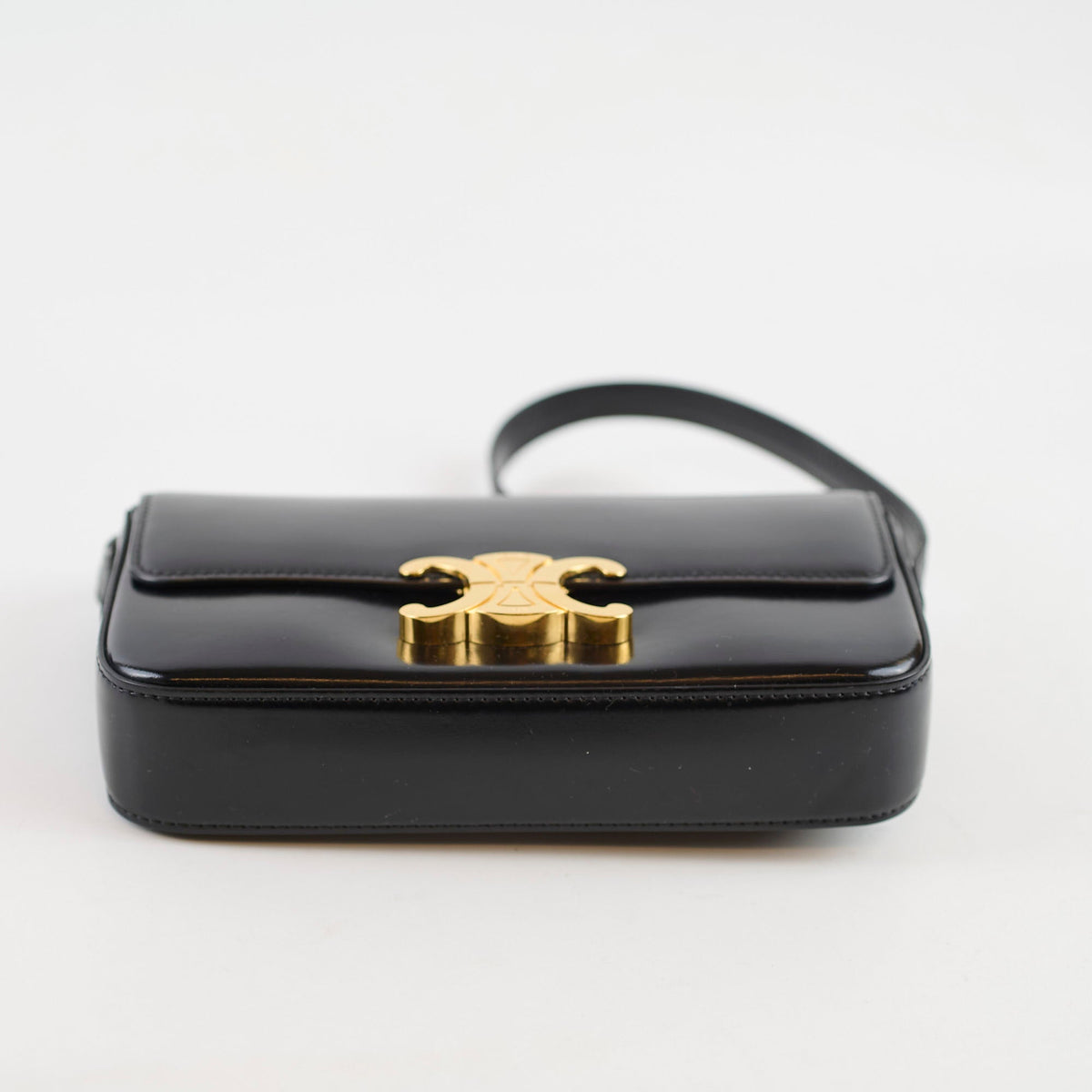 Celine Triomphe Shoulder Bag Leather Black - photo 4