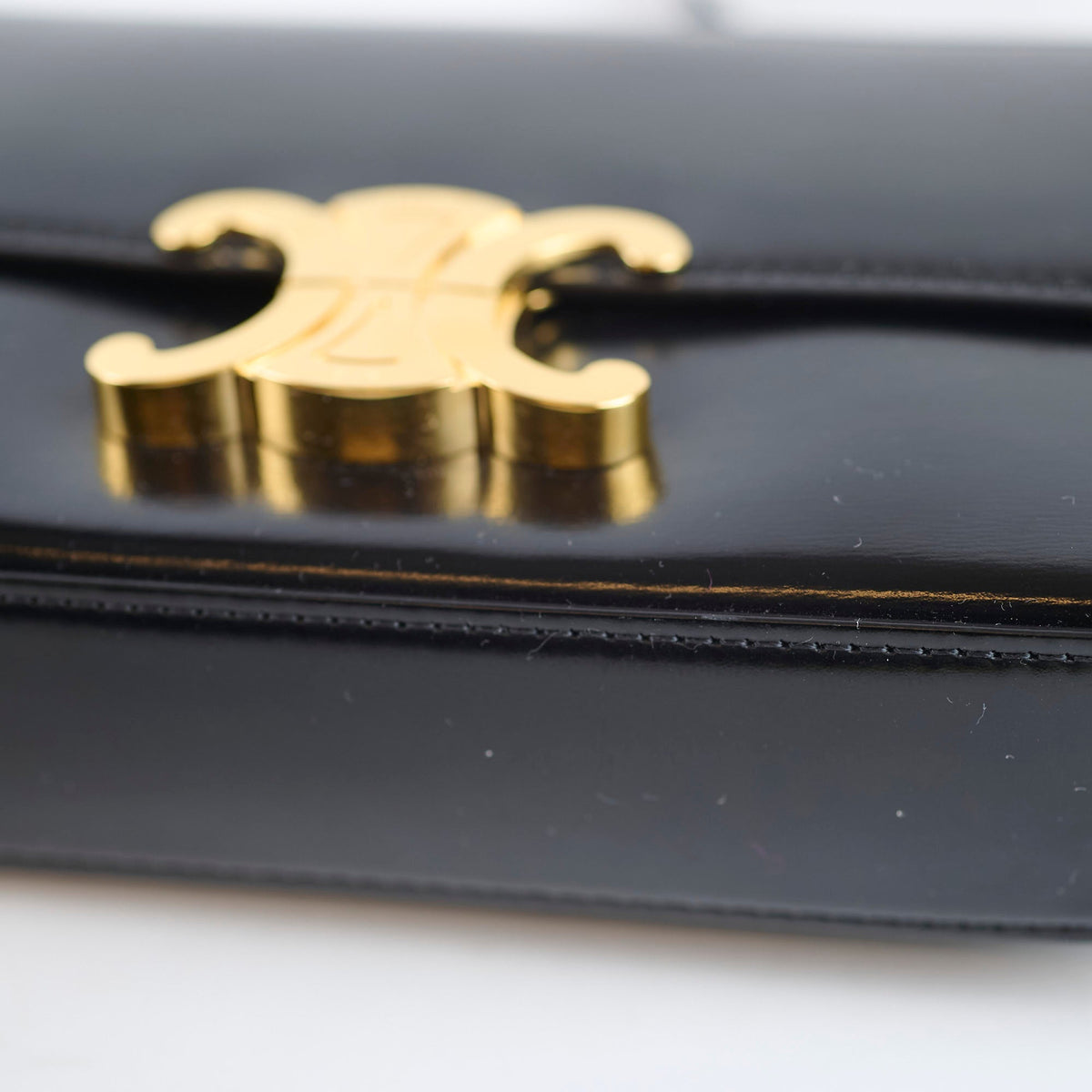 Celine Triomphe Shoulder Bag Leather Black - photo 9