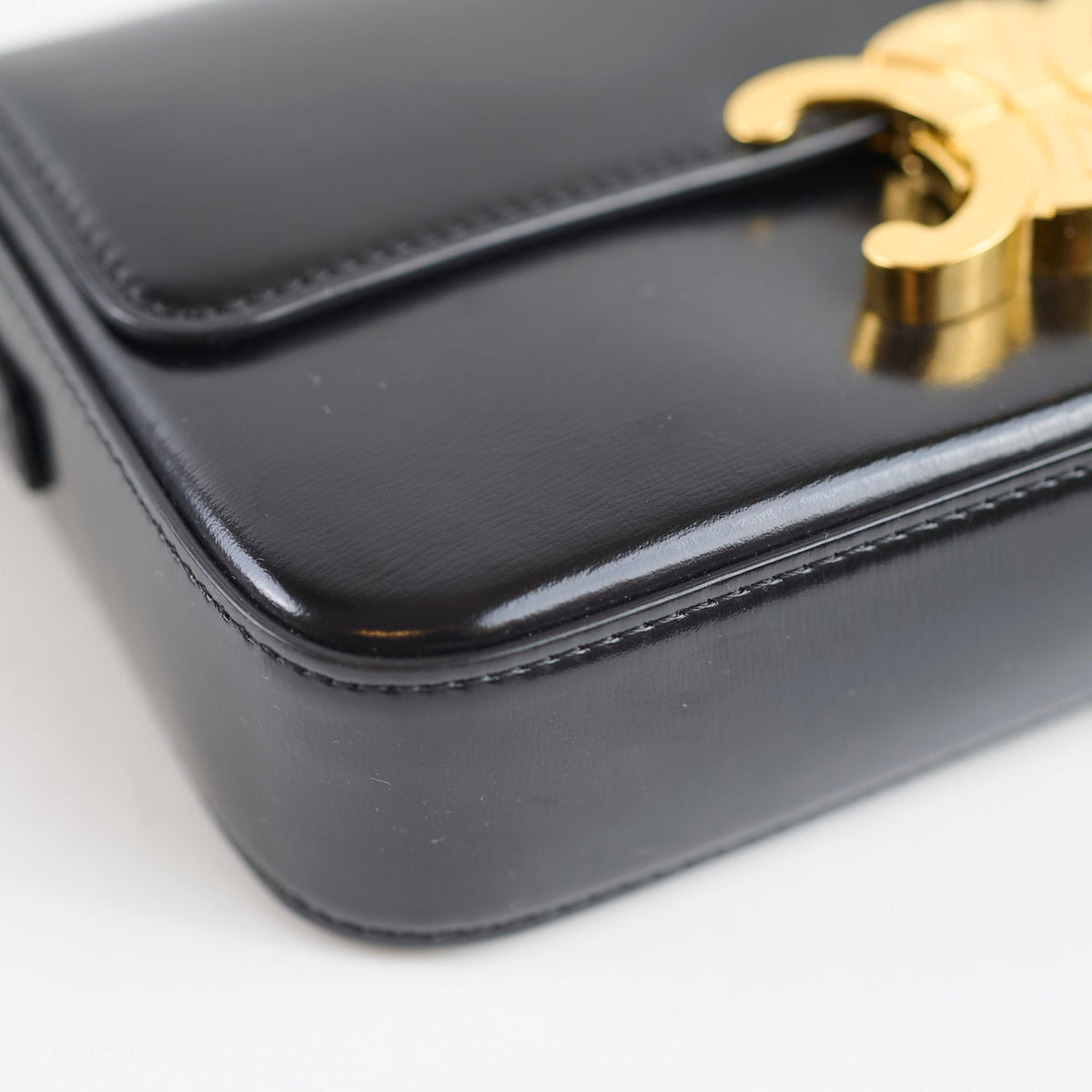 Celine Triomphe Shoulder Bag Leather Black - photo 8