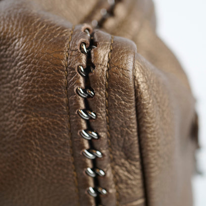 Chanel Chain Luxe Ligne Bowler Bag Grained Metallic Calfskin Bronze - photo 11
