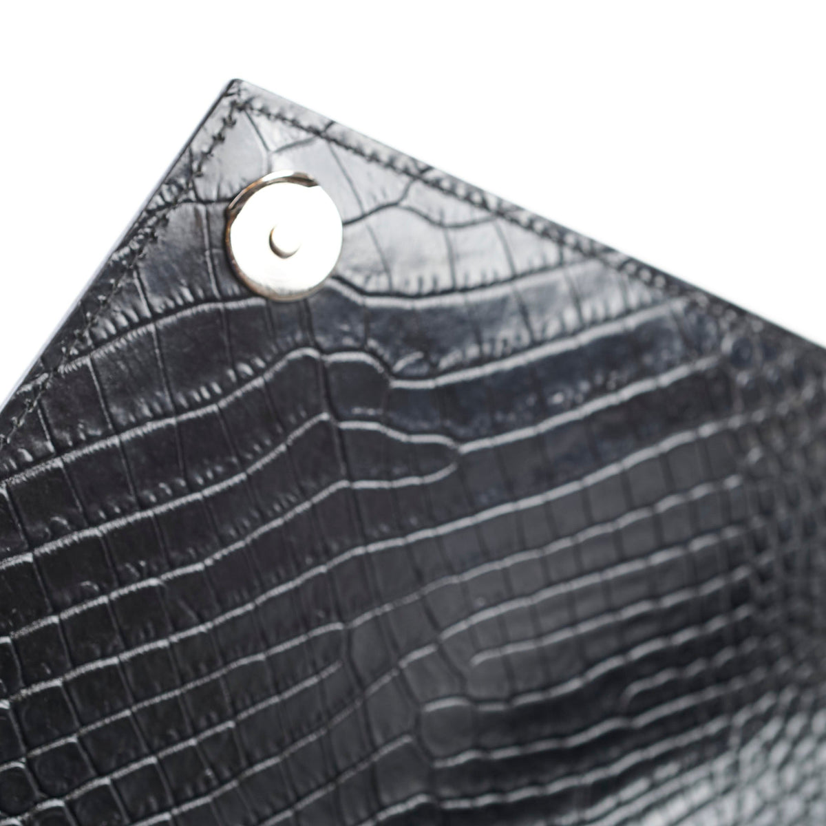 Saint Laurent Large Envelope Crocodile Embossed Leather Black - photo 5