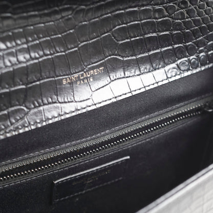 Saint Laurent Large Envelope Crocodile Embossed Leather Black - photo 7