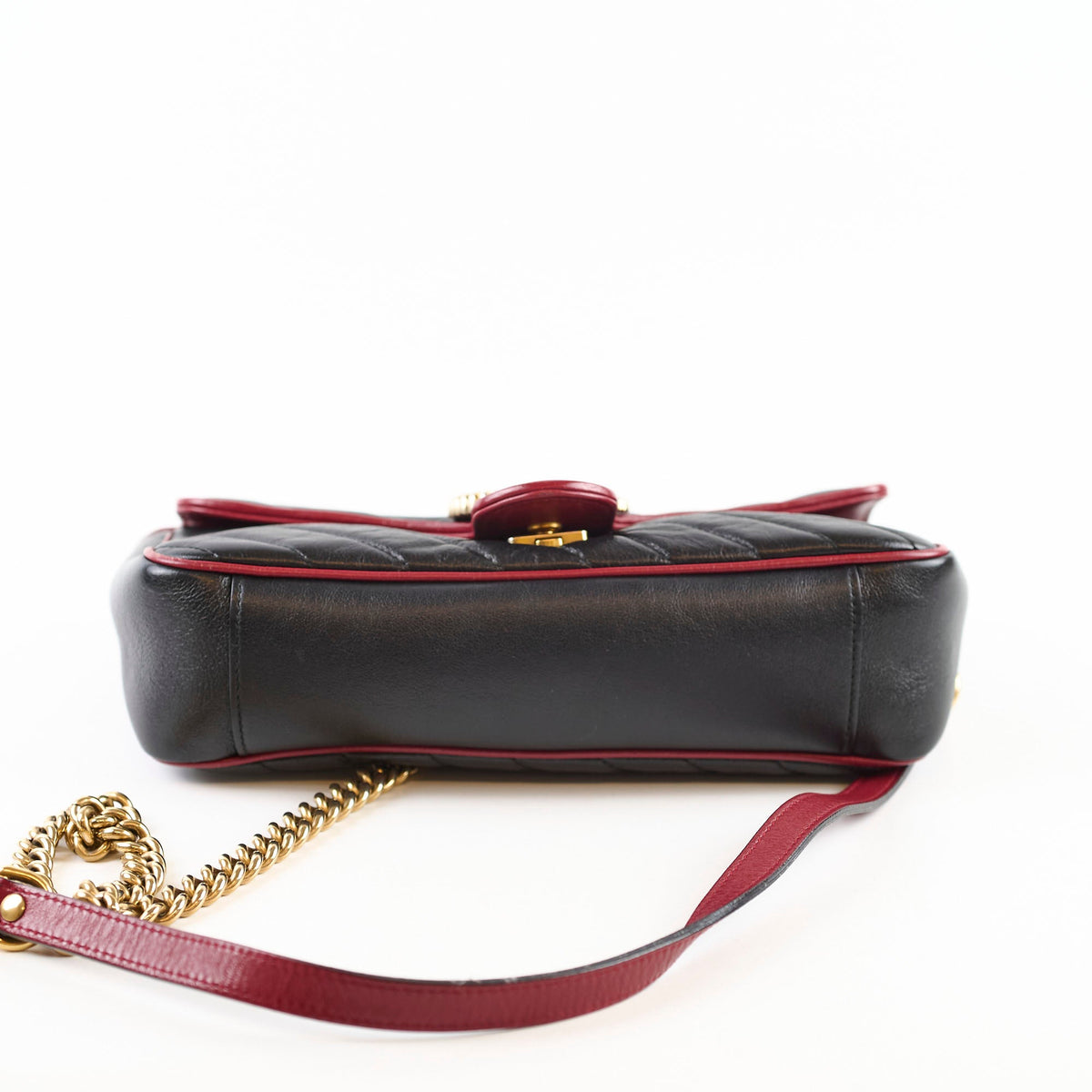 Gucci Medium GG Marmont Flap Chevron Navy/Red - photo 5
